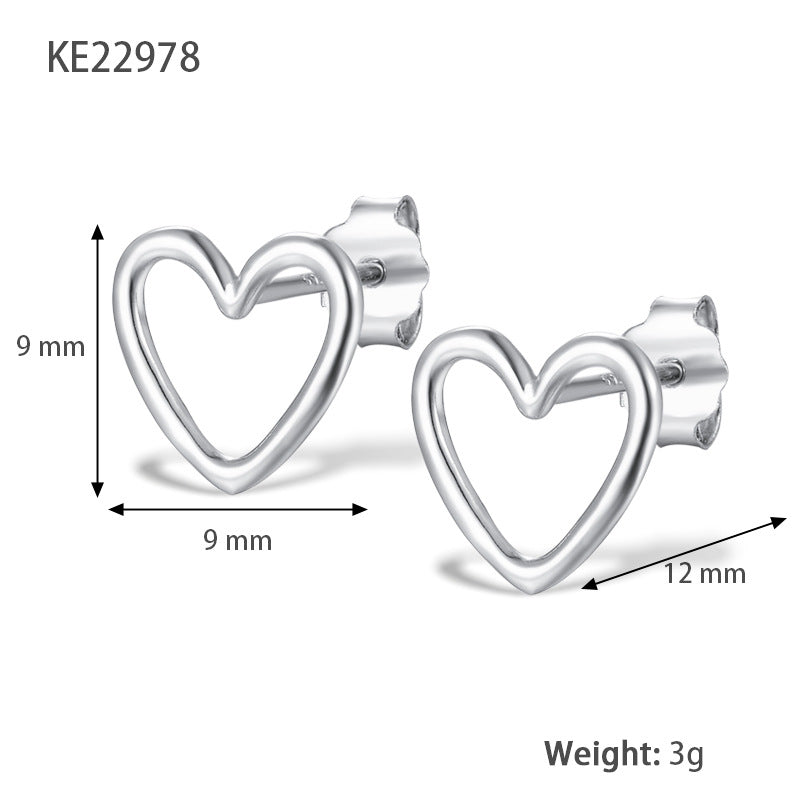 Hollow Heart Earrings - S925 Silver Korean Style Trending Jewelry