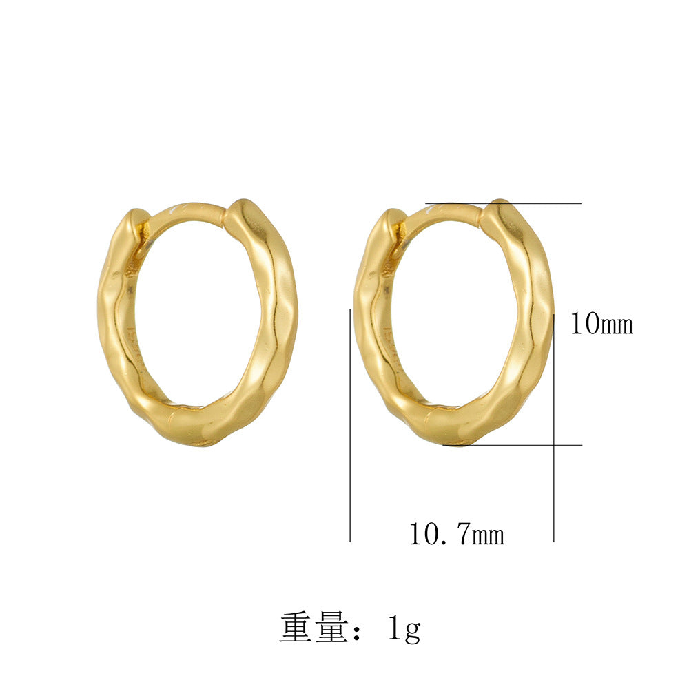 925 Sterling Silver Minimalist Hoop & Cartilage Stud Earrings, Cold Aesthetic High-End Design Jewelry