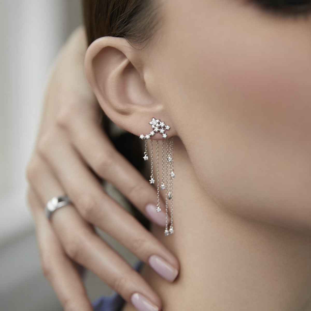 S925 Silver Star Fringe Earrings | INS Light Luxury | Cross-border Wholesale | Women's