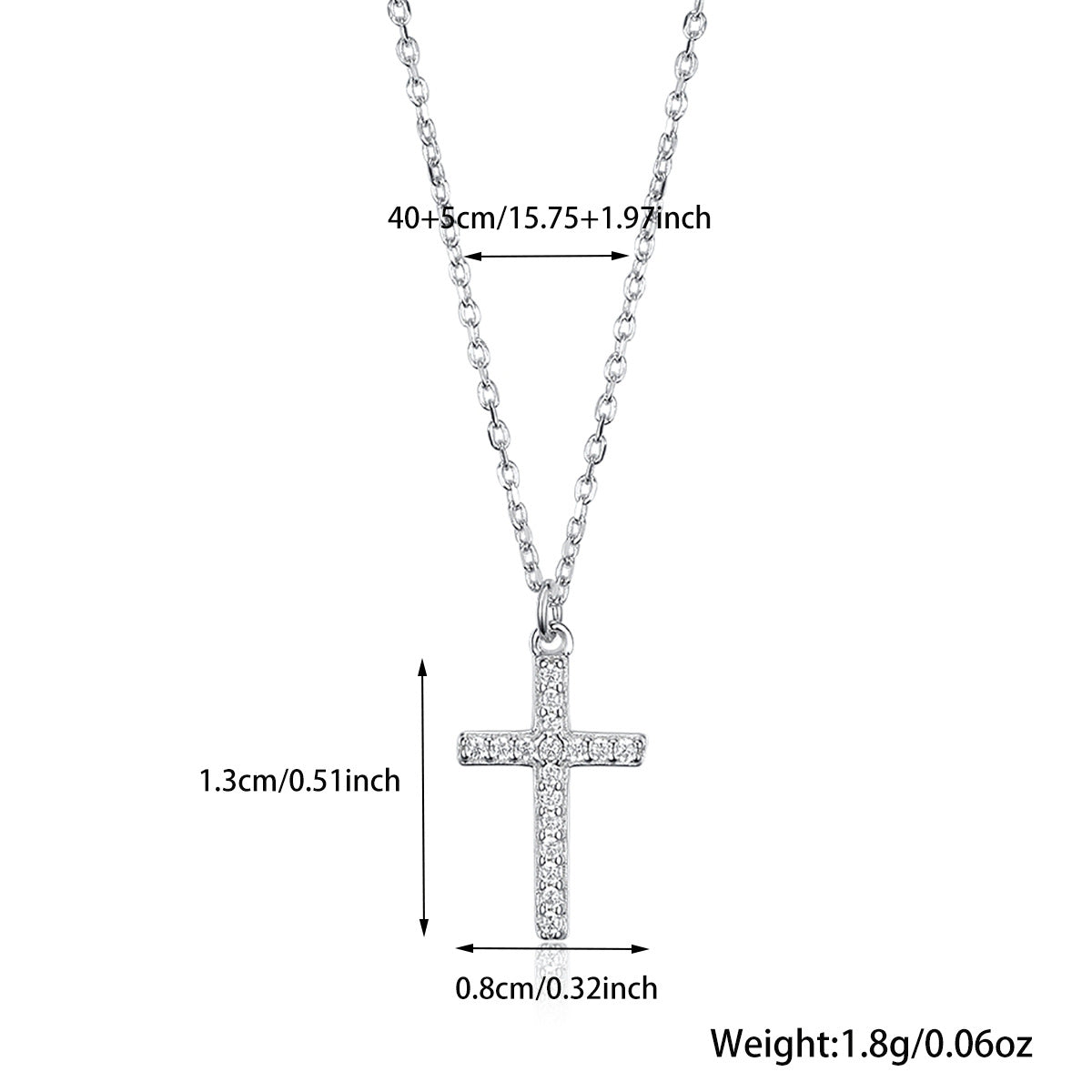 S925 Silver Cross Necklace | Christian Collarbone Chain | Niche Women‘s Jewelry