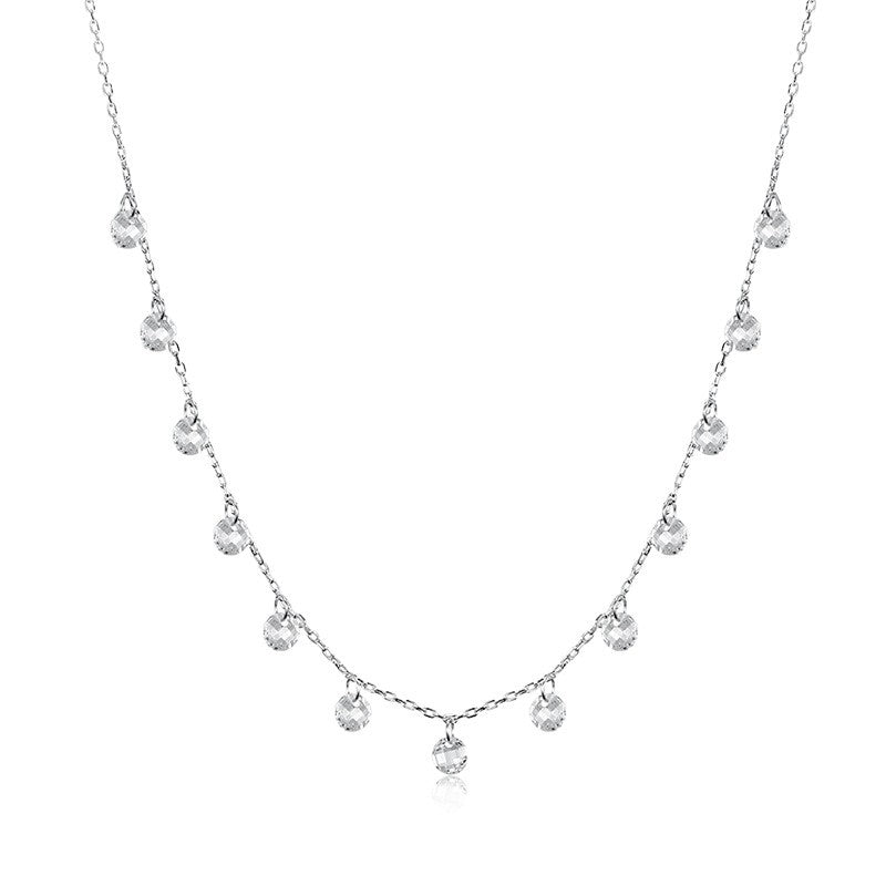 Teardrop Zircon Necklace - 925 Silver Minimalist Niche Choker Wholesale