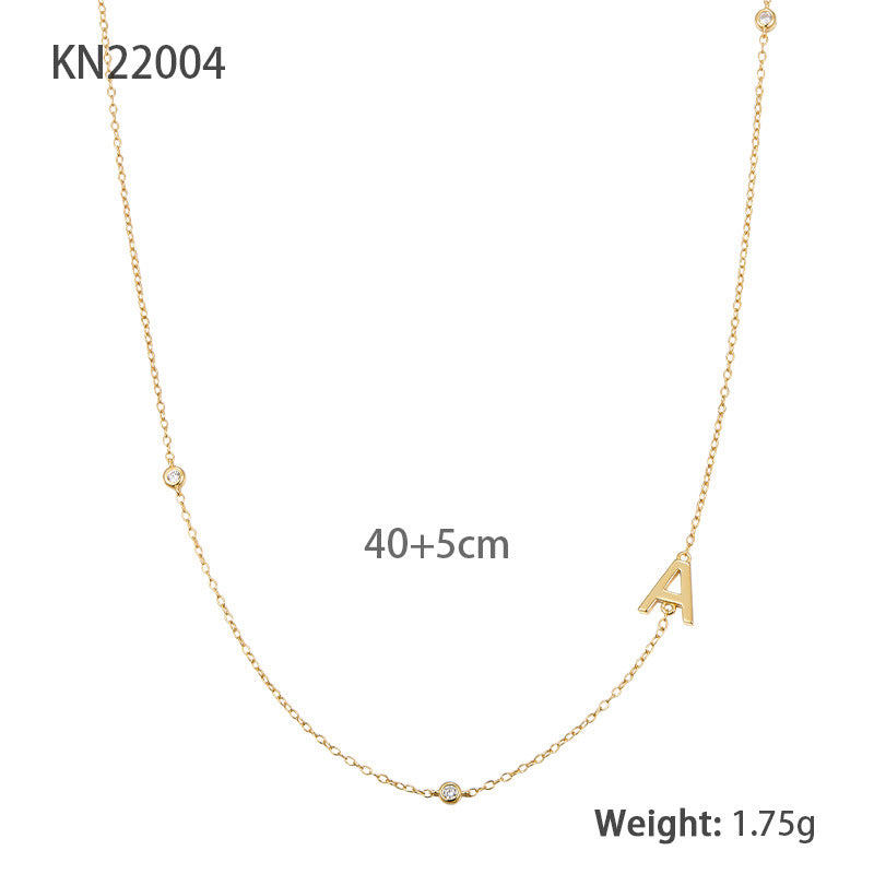 Alphabet Necklace - S925 Silver Micro Zircon Trending Collarbone Chain