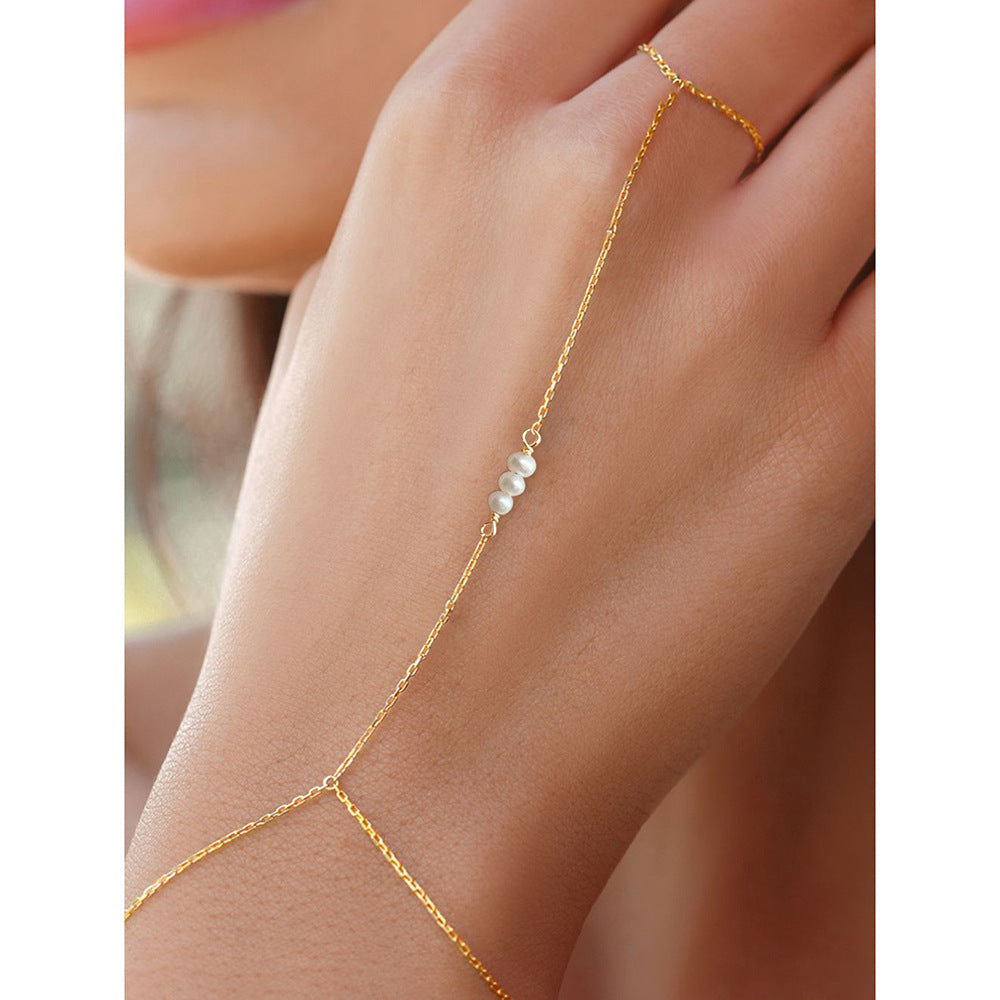 S925 Silver Graceful Pearl Hand Chain - Cross-Border Hot Selling Slave Bracelet
