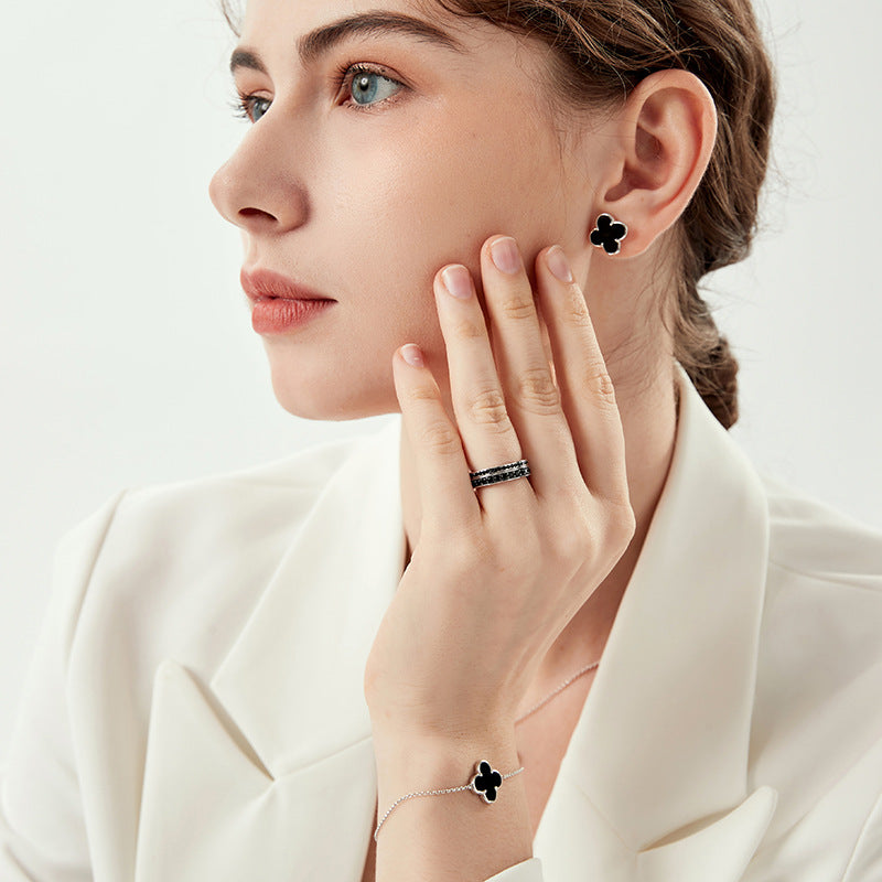 Black Nano Zircon Ring - S925 Sterling Silver Trending Wholesale