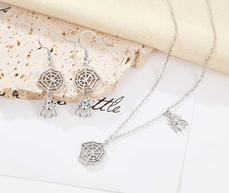 Halloween Spider Earrings in S925 Silver | Designer Drops for Women