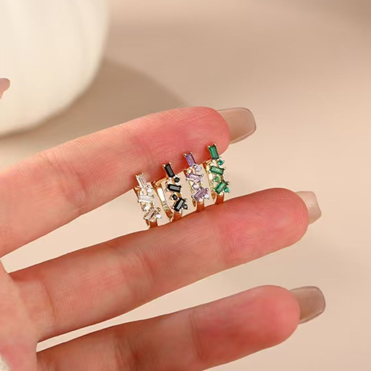 Geometric Stud Earrings - S925 Sterling Silver Minimalist Niche Earrings