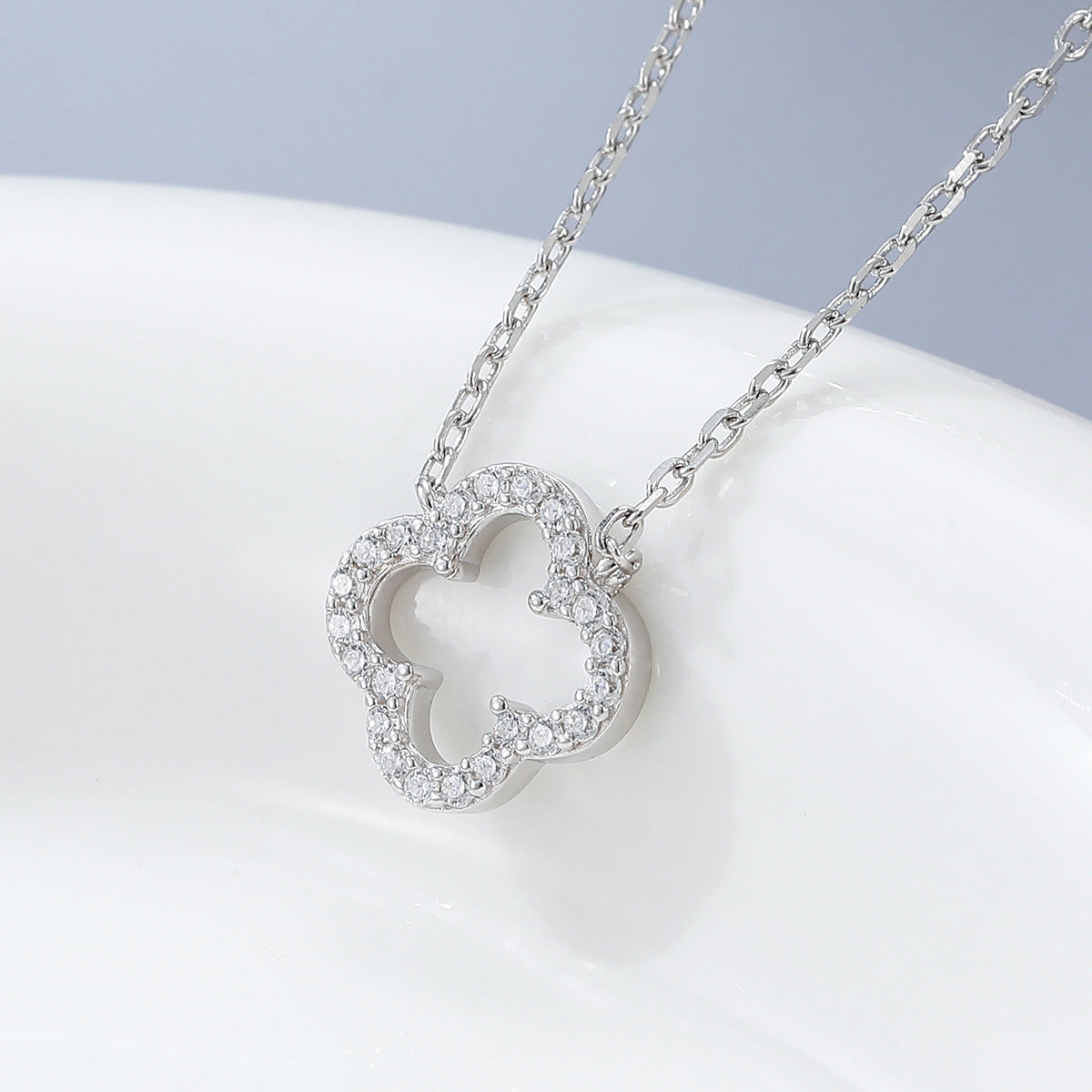 Hollow Clover Jewelry Set - 925 Silver Light Luxury for Women