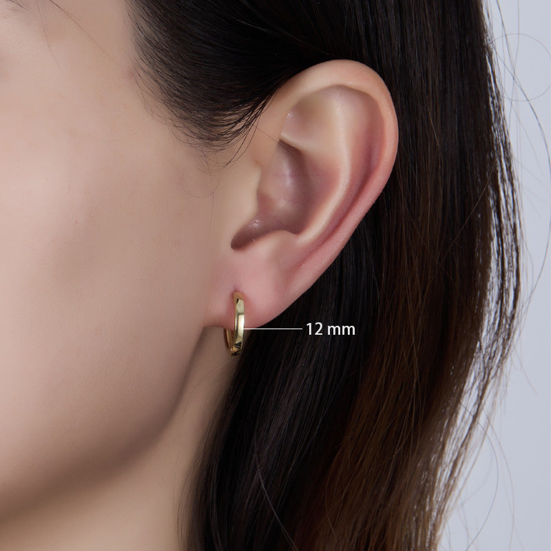 Polished Hoop Earrings - 925 Silver Minimalist Unisex Jewelry