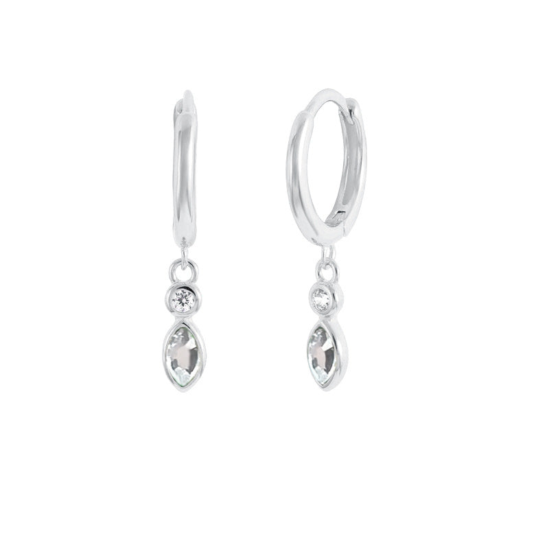 Teardrop Zircon Earrings - S925 Silver Long Fringe Light Luxury