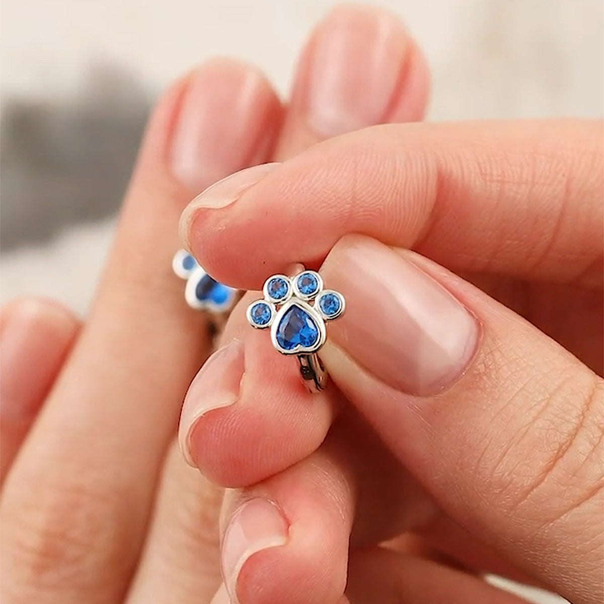 Cat Claw Jewelry Set - S925 Silver Purple Zircon Sweet Cute Gift