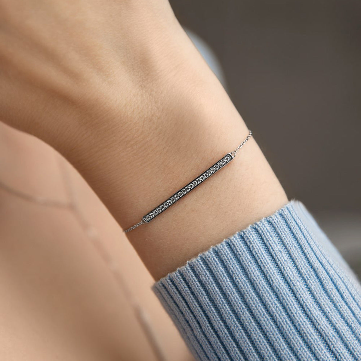 Bar Zircon Bracelet - 925 Silver Minimalist Light Luxury Wholesale