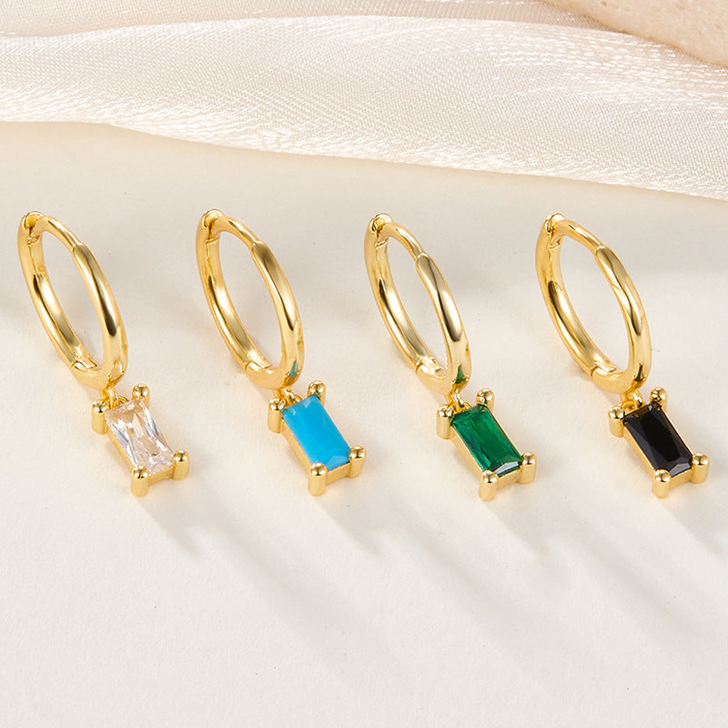 Zircon Earrings Wholesale - S925 Sterling Silver Minimalist Niche Studs