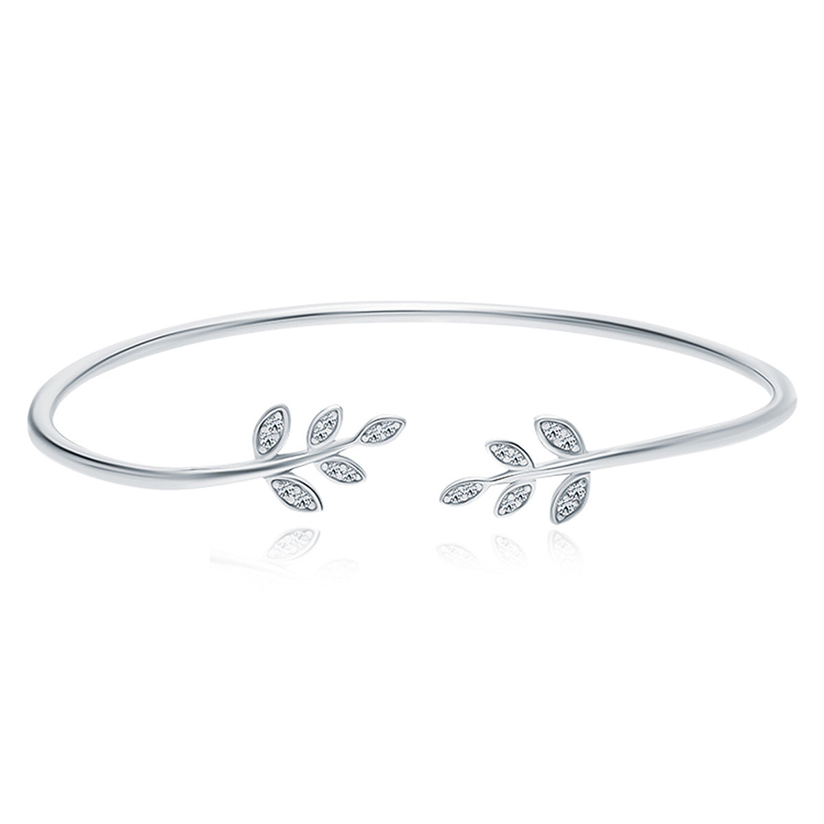 Leaf Diamond Bracelet - 925 Sterling Silver Light Luxury Trending