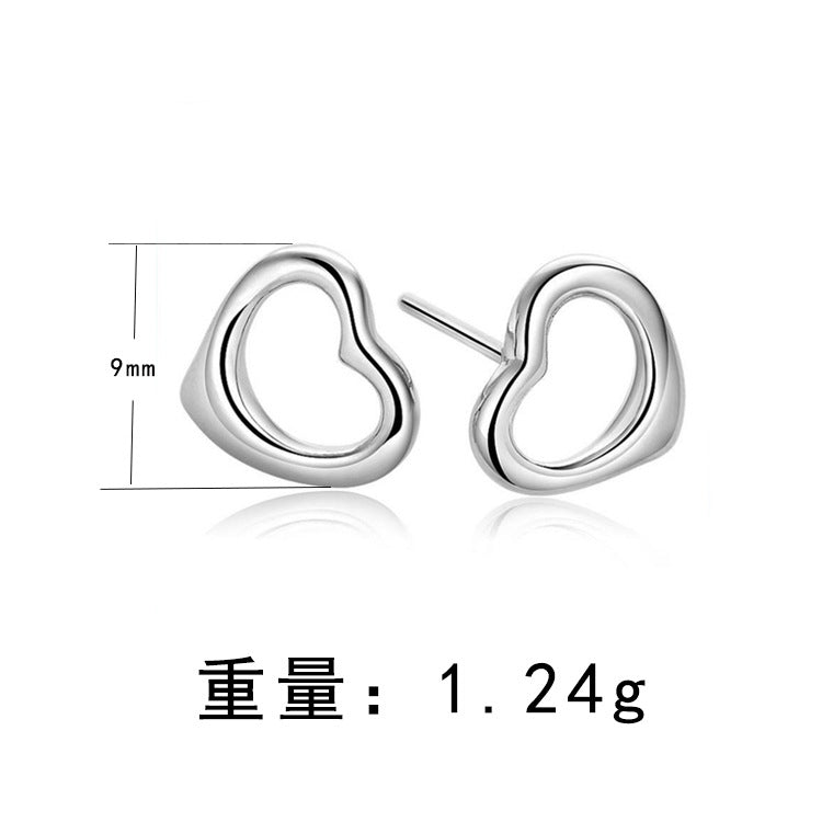 925 Sterling Silver Heart Stud Earrings, Dainty Minimalist Jewelry