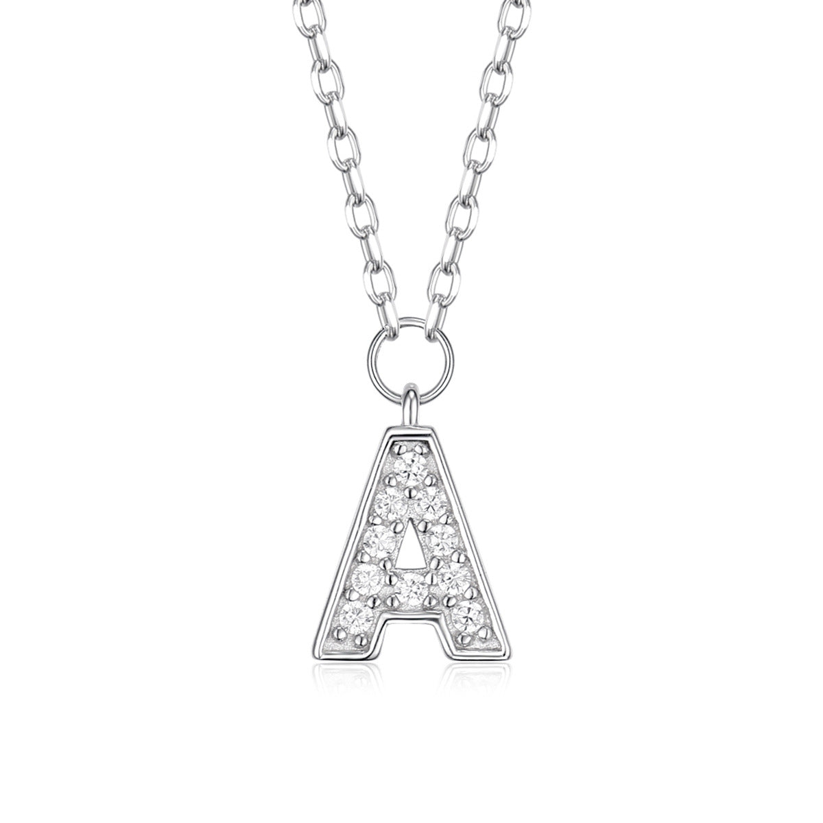 Custom Letter Necklace - 925 Silver Zircon Light Luxury Jewelry