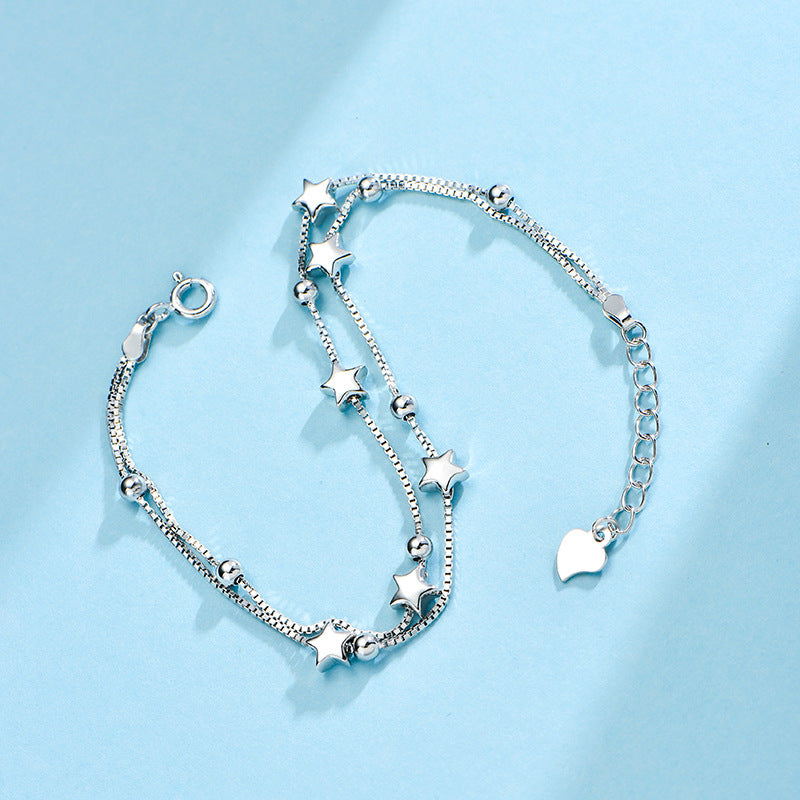 Star Bead Bracelet - S925 Sterling Silver Stylish Sweet Christmas Gift Jewelry