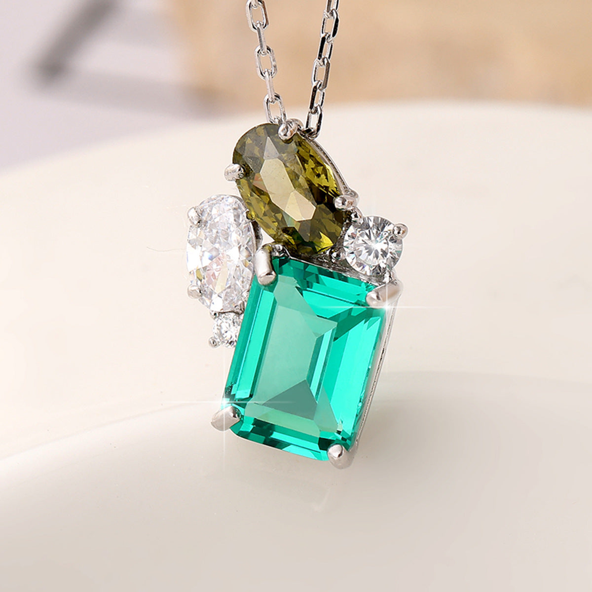 Emerald Jewelry Set - S925 Silver Mother‘s Day Minimalist Gift