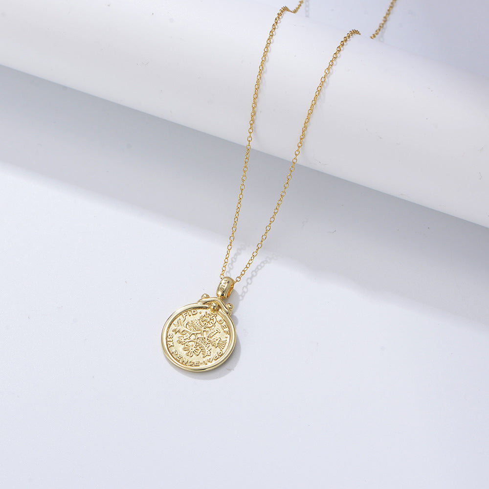 925 Sterling Silver Queen Elizabeth Coin Necklace, Medallion Pendant