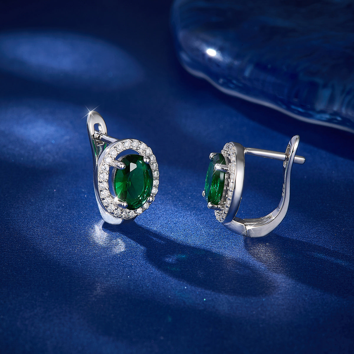 Oval Geometric Ear Cuffs & Necklace Set - S925 Sterling Silver Zircon Gift