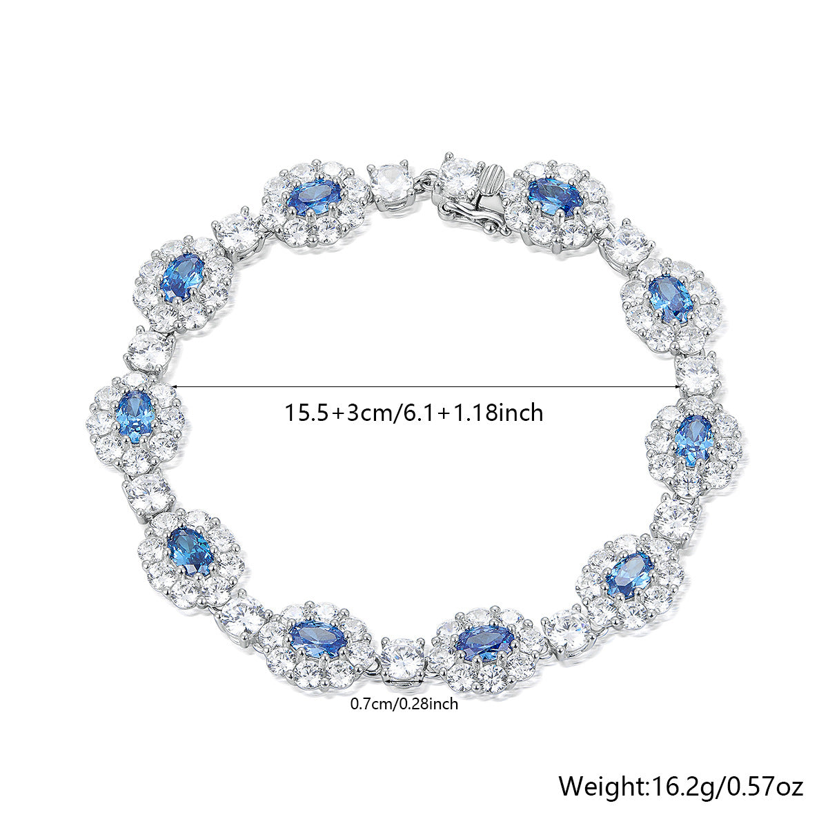Full Zircon Floral Geometric Bracelet - S925 Sterling Silver Luxury Vintage Banquet