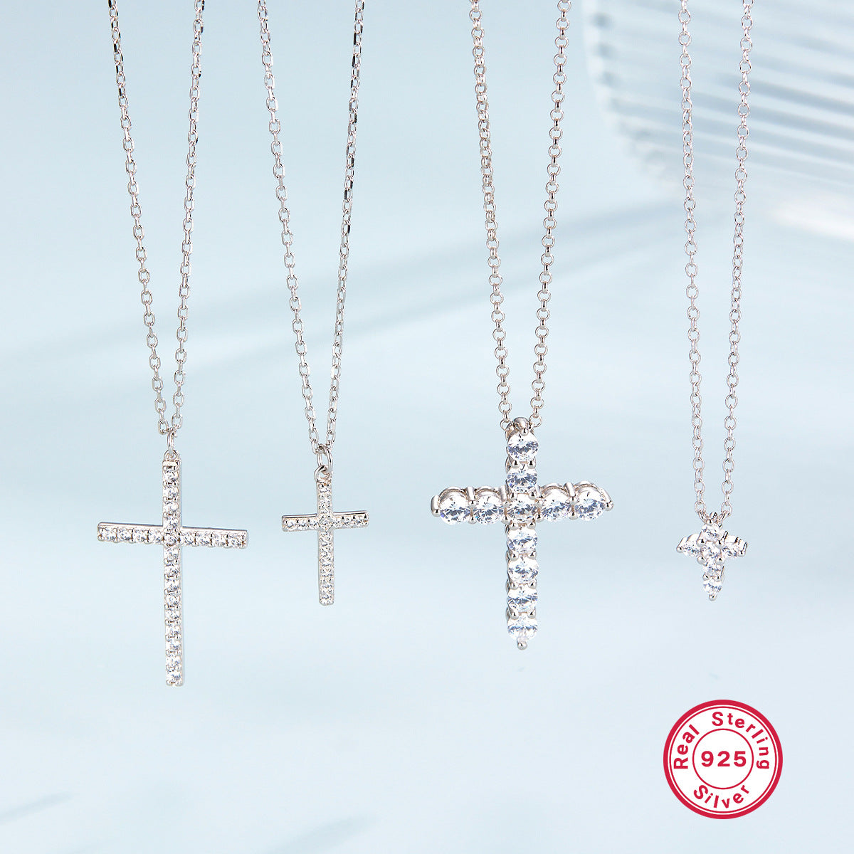 S925 Silver Cross Necklace | Christian Collarbone Chain | Niche Women‘s Jewelry