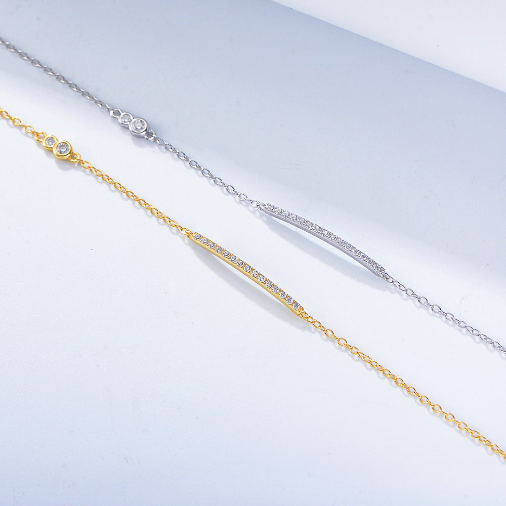 925 Sterling Silver Minimalist Link Bracelet, High-End Design Chain Jewelry