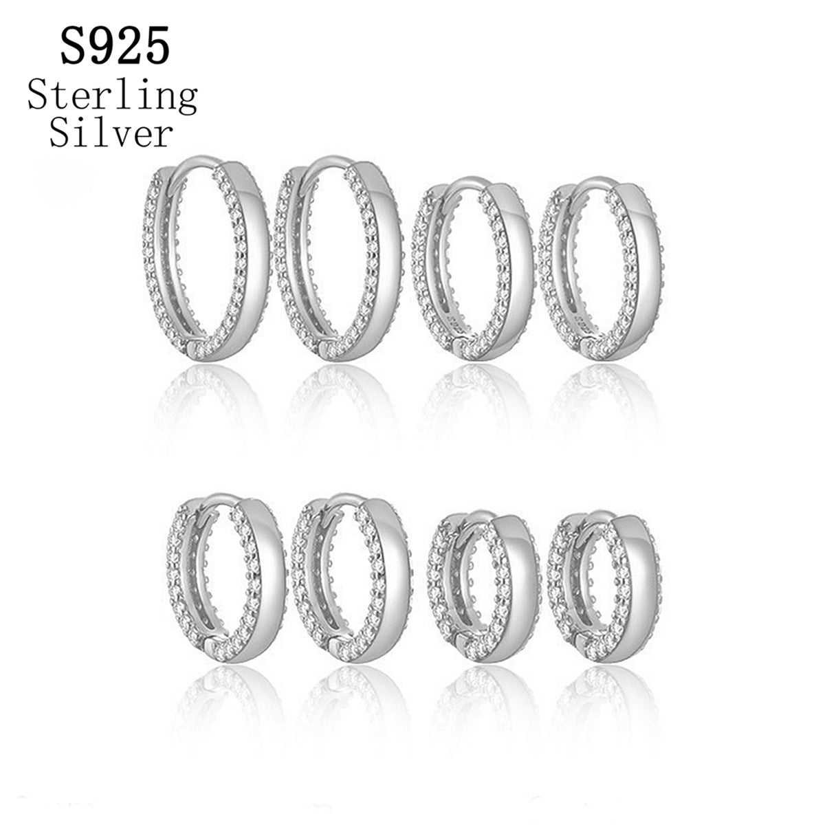 Zircon Hoop Ear Cuffs - S925 Silver Minimalist Niche Everyday