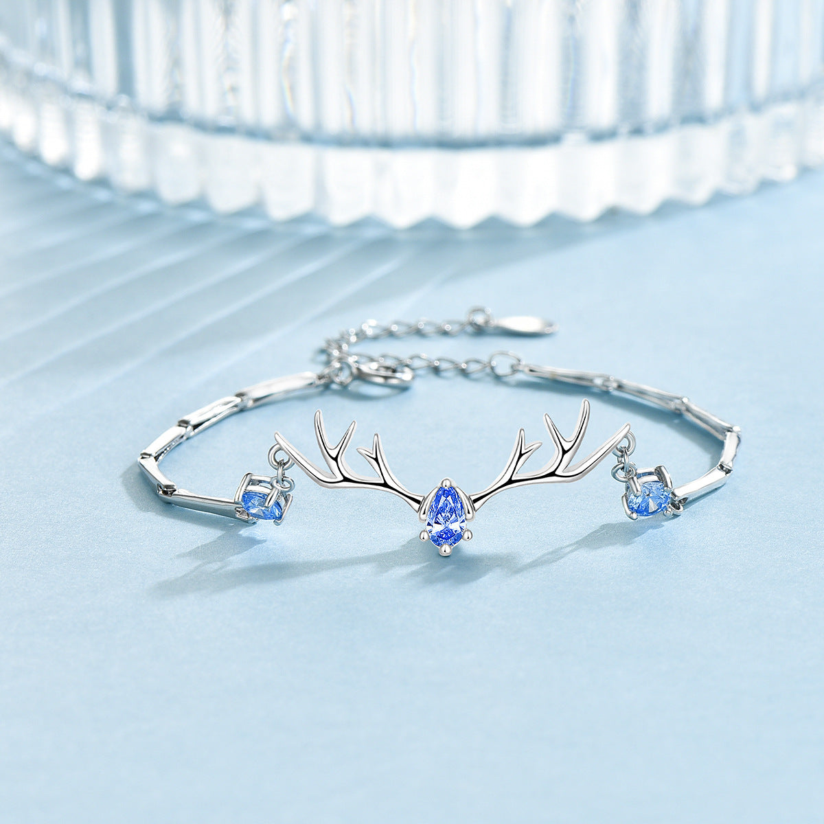 S999 Moose Antler Jewelry Set | Micro-Zircon Necklace & Bracelet
