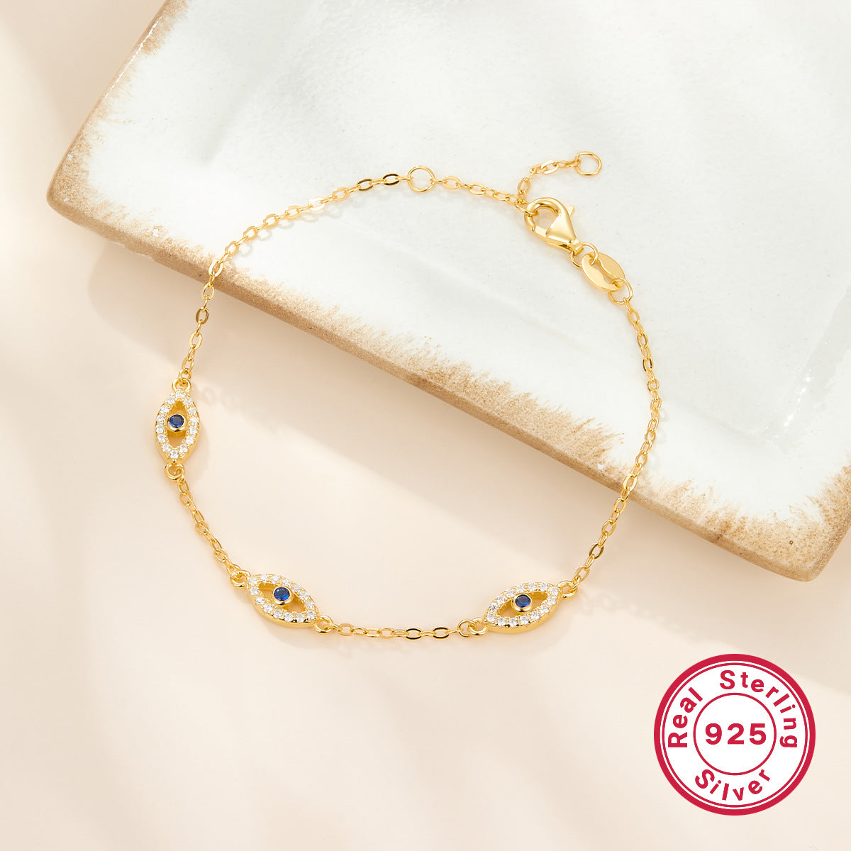 Evil Eye Bracelet - 925 Sterling Silver Zircon Protection Jewelry, Niche Wholesale