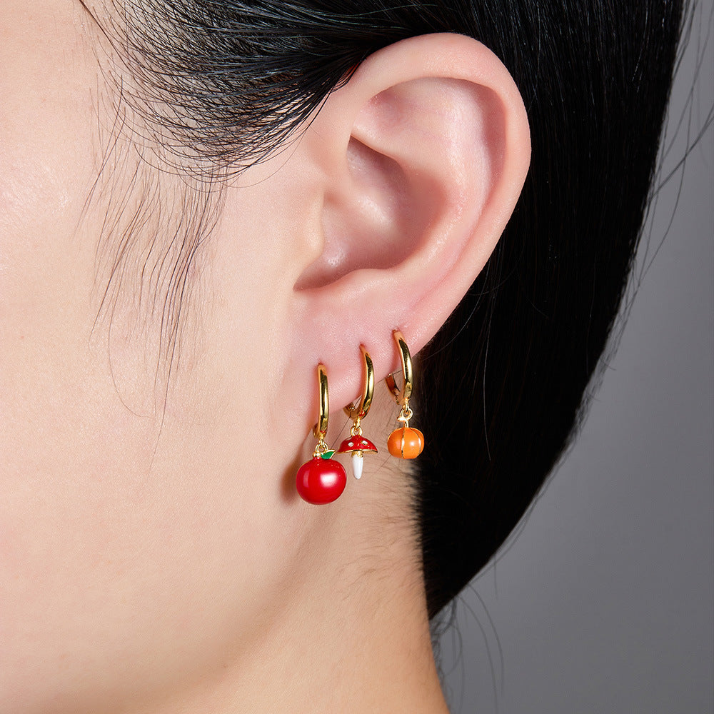 Vegetable Fruit Ear Cuffs - S925 Silver Halloween Pumpkin Batch