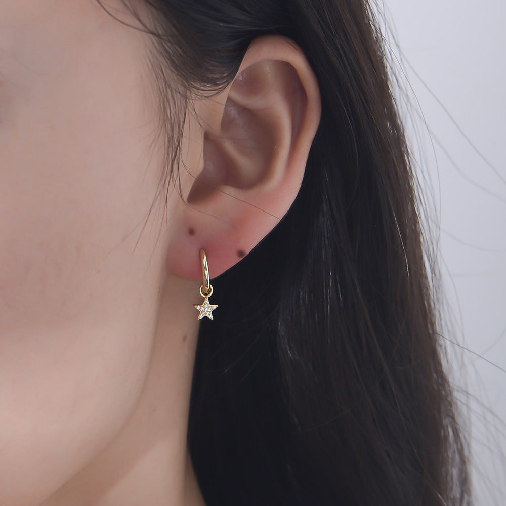 S925 Silver Minimalist Earring Combination - Sparkling Zirconia Set for Women