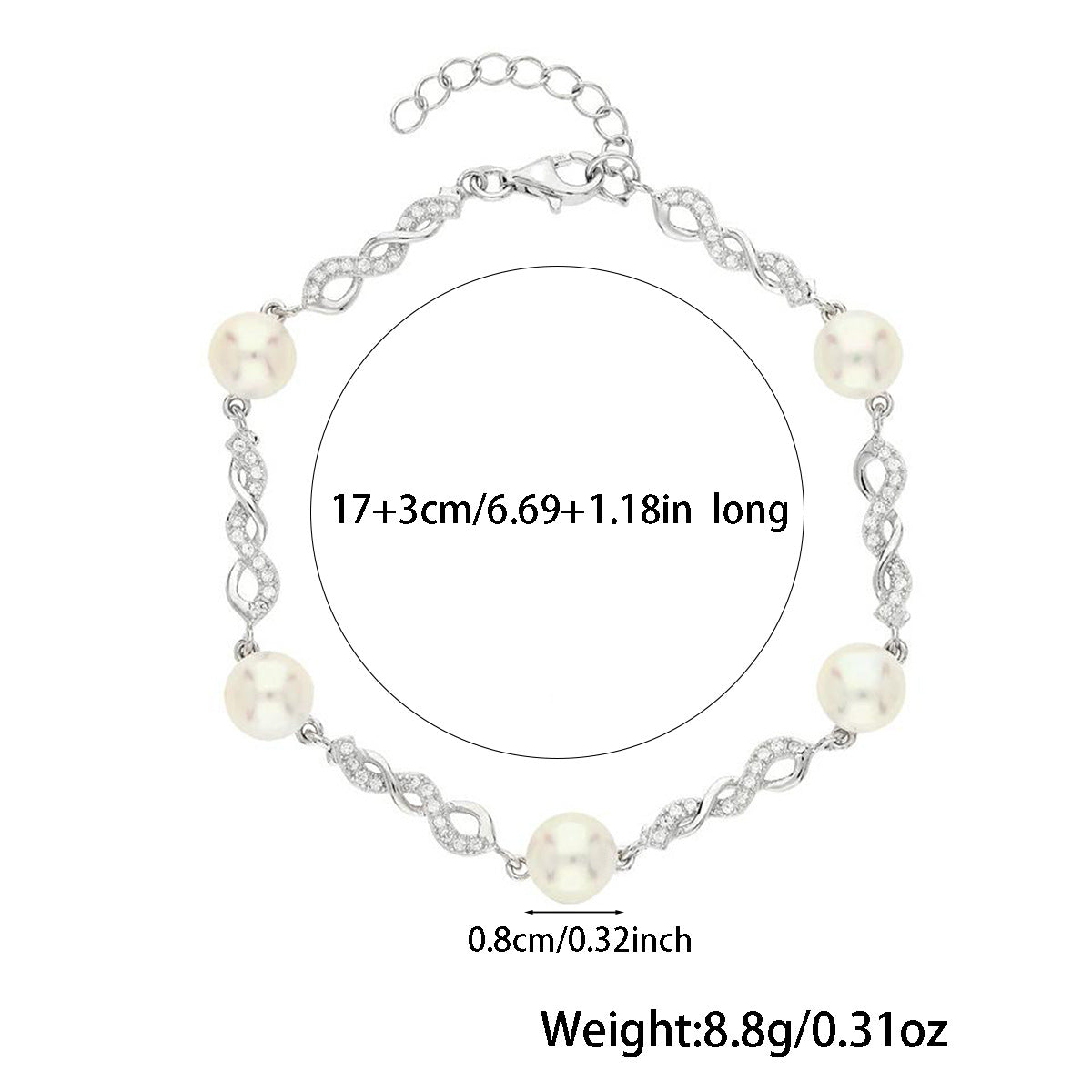 Pearl Zircon Bracelet - S925 Silver Mother's Day Luxury Gift