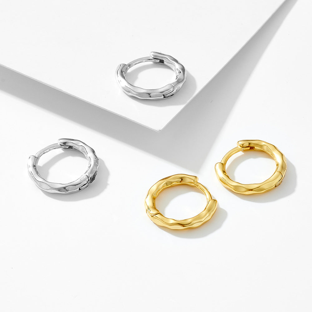 925 Sterling Silver Minimalist Hoop & Cartilage Stud Earrings, Cold Aesthetic High-End Design Jewelry