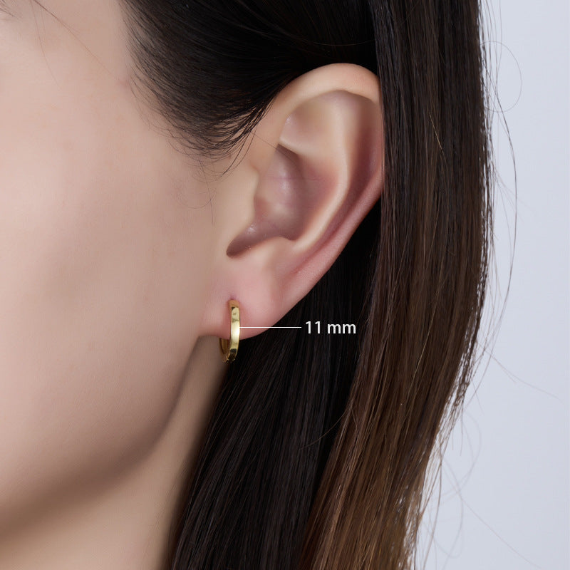 Polished Hoop Earrings - 925 Silver Minimalist Unisex Jewelry