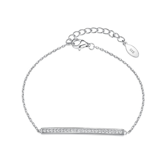 Bar Zircon Bracelet - 925 Silver Minimalist Light Luxury Wholesale