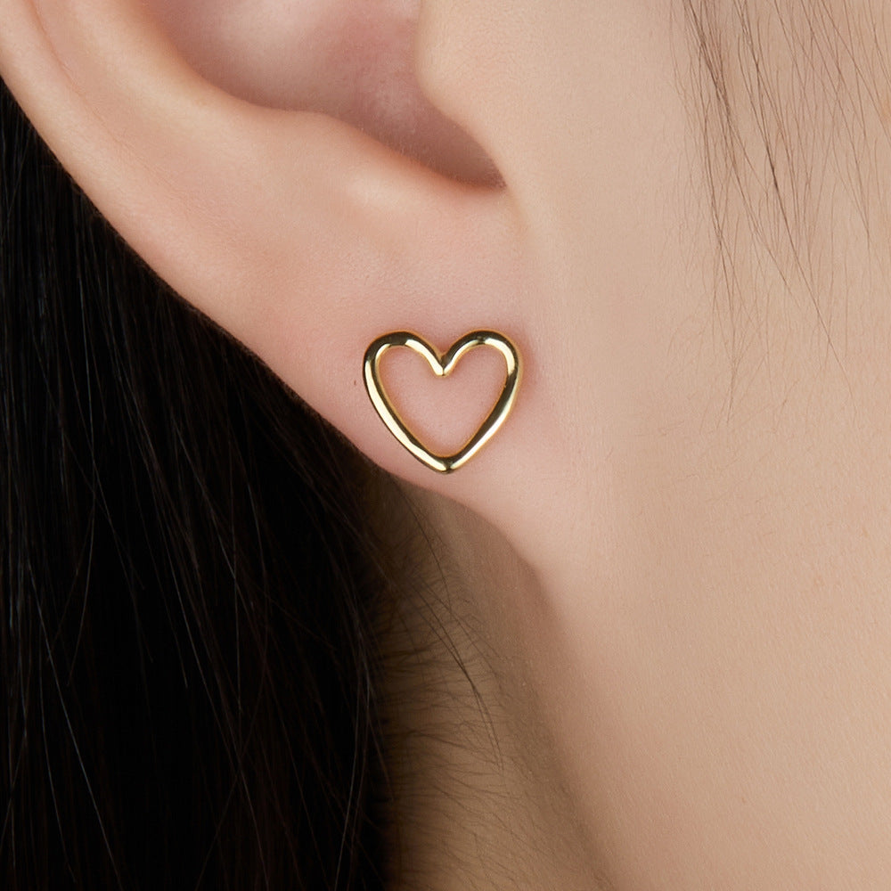 Hollow Heart Earrings - S925 Silver Korean Style Trending Jewelry
