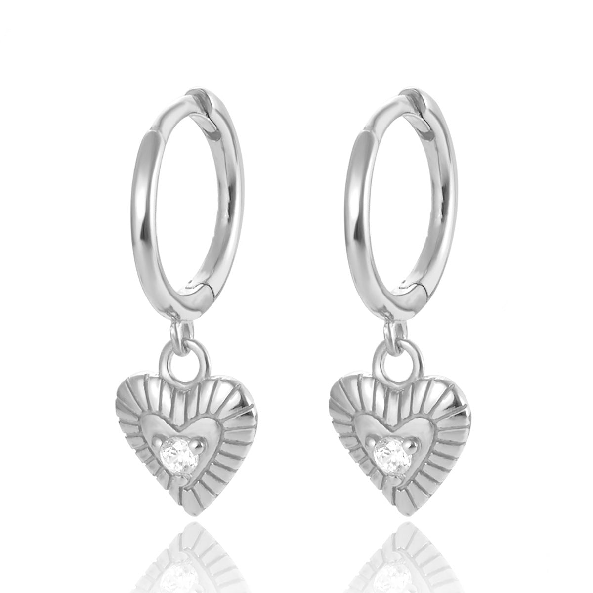 Heart Ear Cuffs - 925 Silver Stackable Light Luxury Wholesale