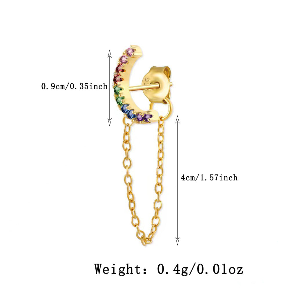 Floral Moon Star Fringe Earrings - 925 Silver Sweet Vintage Design