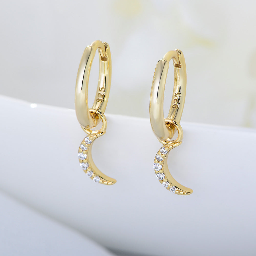 S925 Silver Minimalist Earring Combination - Sparkling Zirconia Set for Women