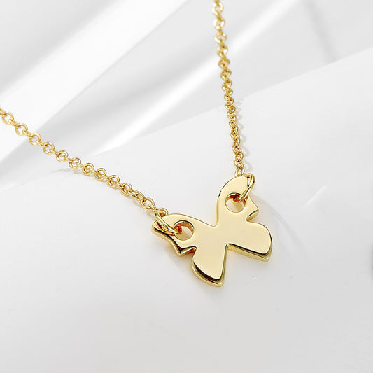Sterling Silver Dainty Polished Butterfly Necklace for Women, Elegant Daily Accessories