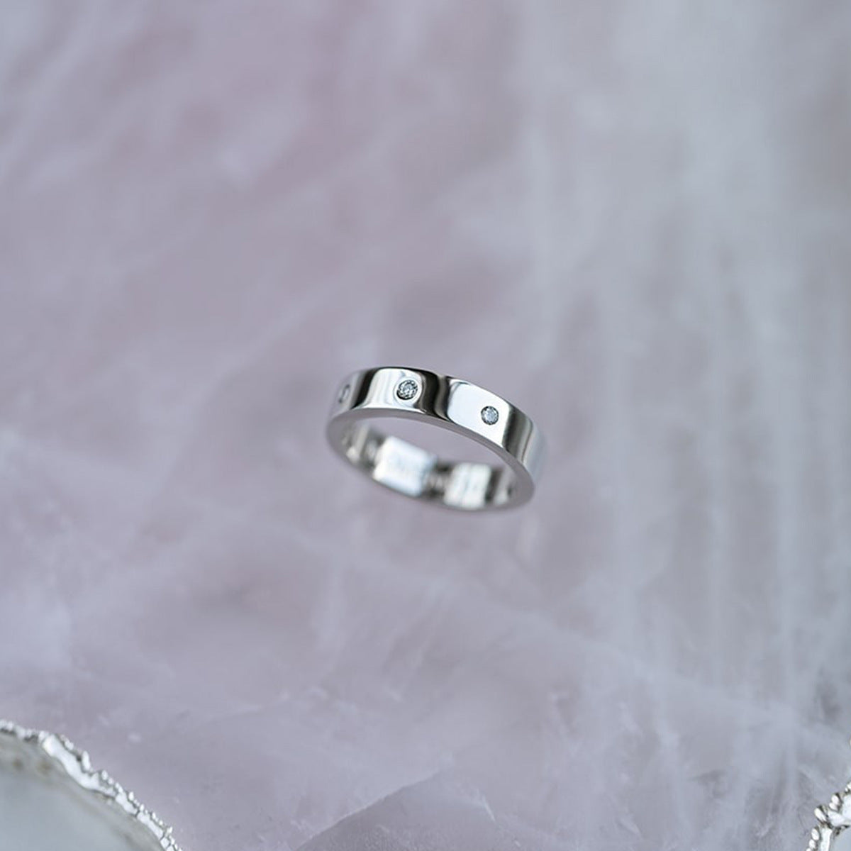 Polished Zircon Ring - 925 Silver Minimalist Niche Wholesale