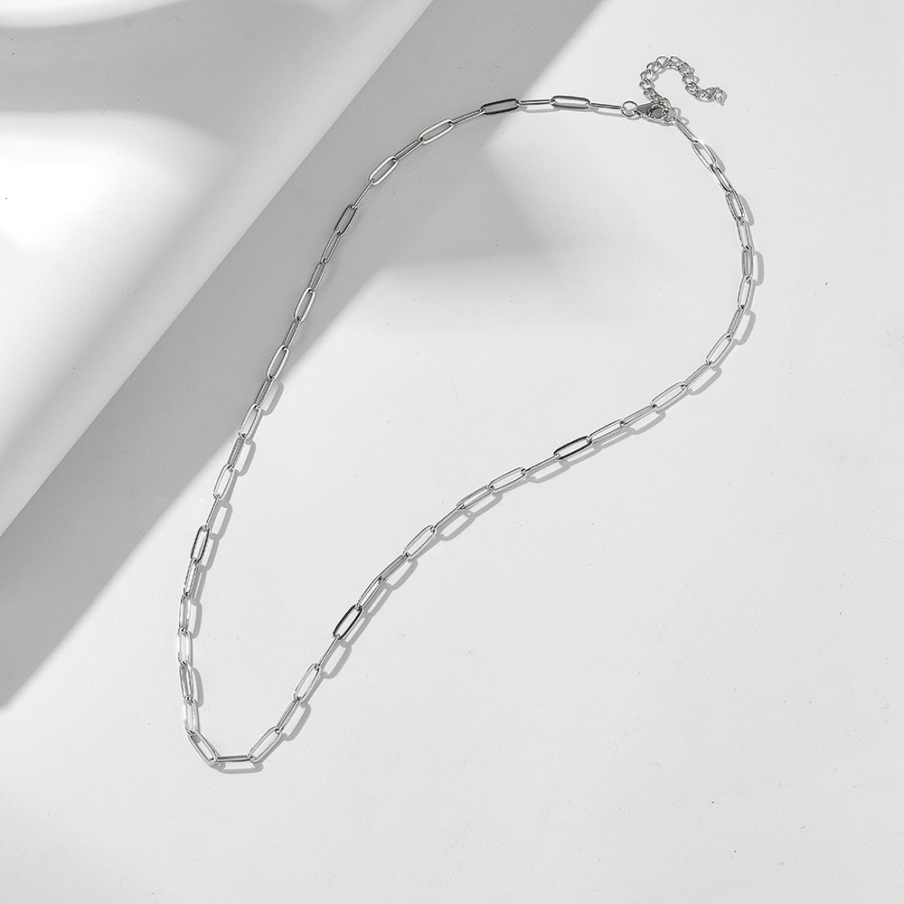 S925 Silver Modern Paperclip Sweater Chain - Long Versatile Ins Style Necklace