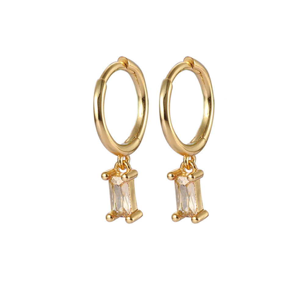 Zircon Earrings Wholesale - S925 Sterling Silver Minimalist Niche Studs