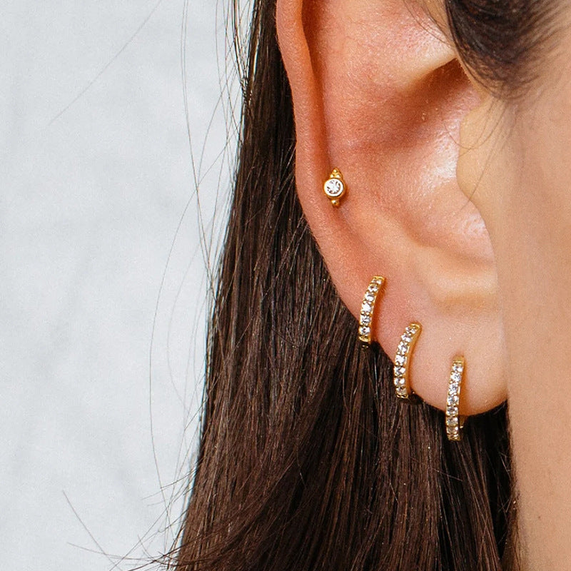 Zircon Stud Earrings - S925 Silver Minimalist Trending