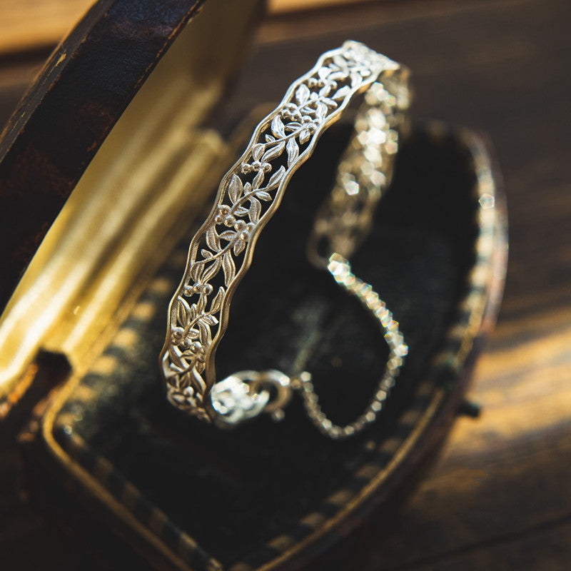 Phoenix Silver Bangle - 925 Silver Open Adjustable Vintage