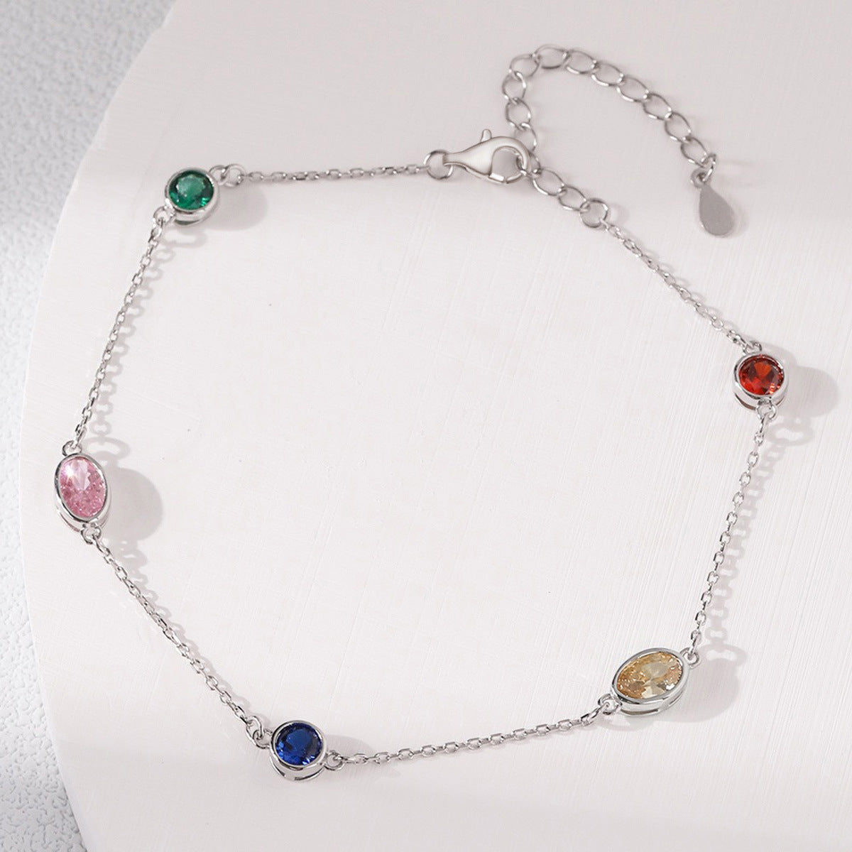 Rainbow Zircon Bracelet - S925 Silver Sweet Youthful Niche Design