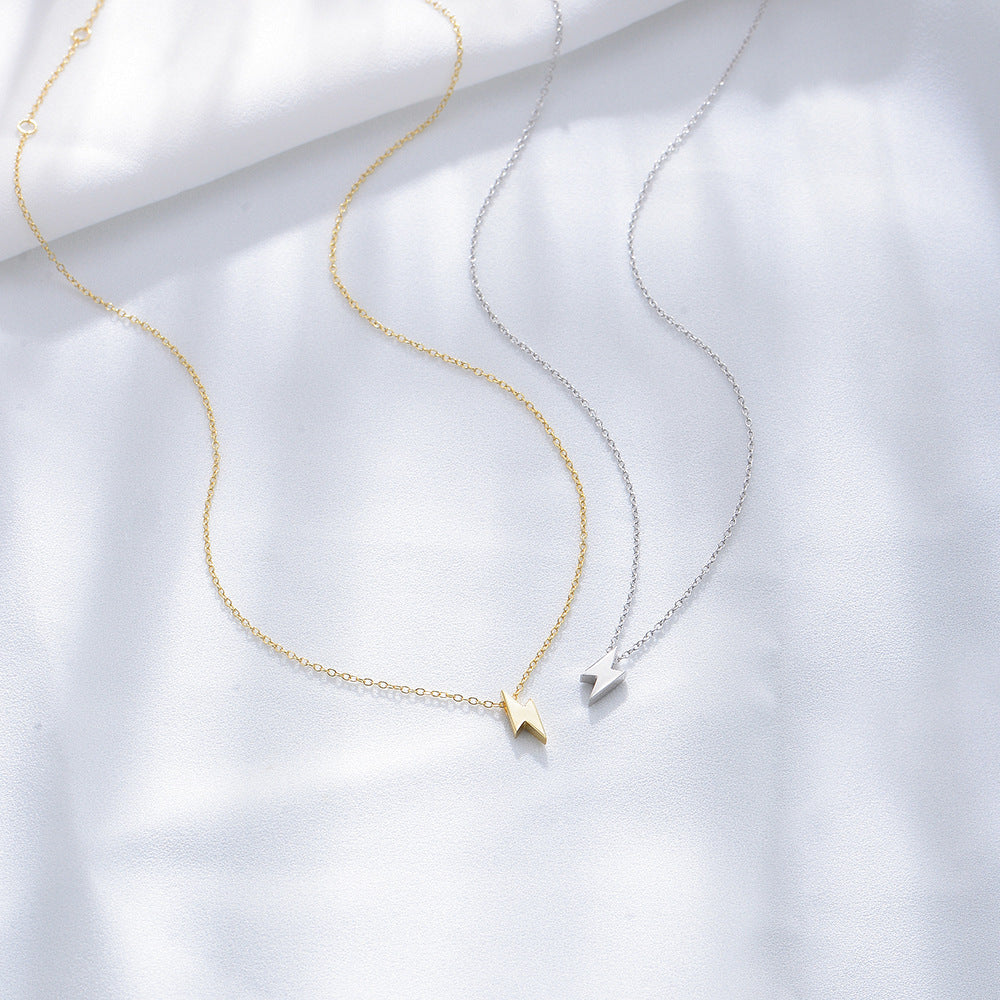 925 Sterling Silver Mini Lightning Bolt Necklace, Dainty Choker