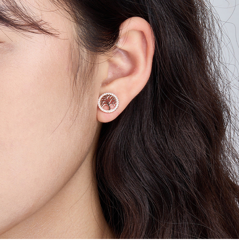 Tree of Life Rose Gold Jewelry Set | Necklace & Earrings for Halloween