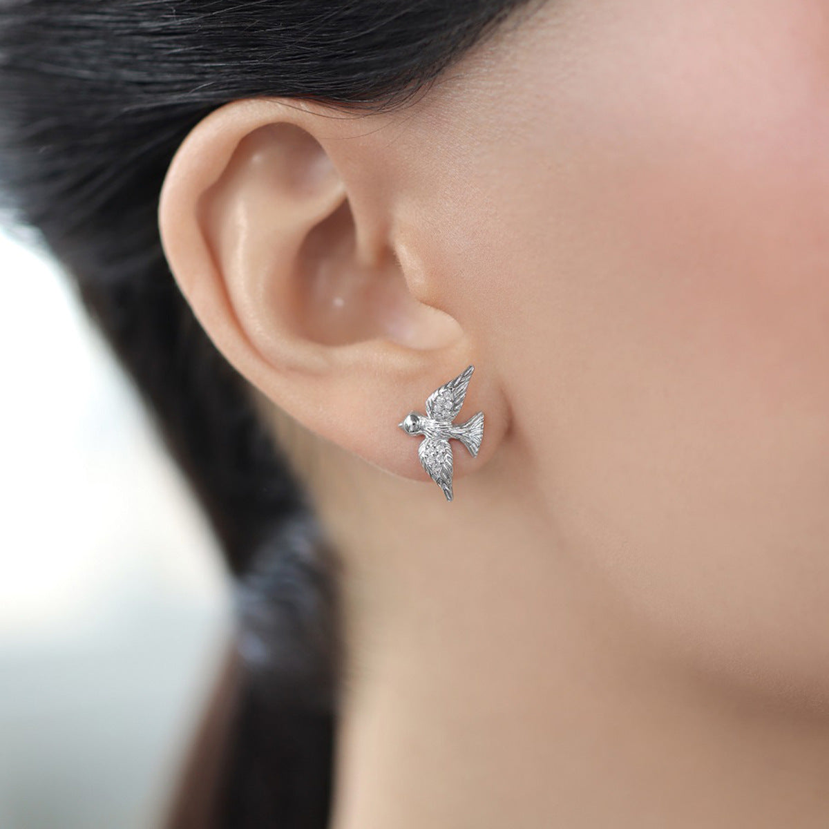 Dove Jewelry Set - 925 Sterling Silver Peace Pendant Necklace Bracelet