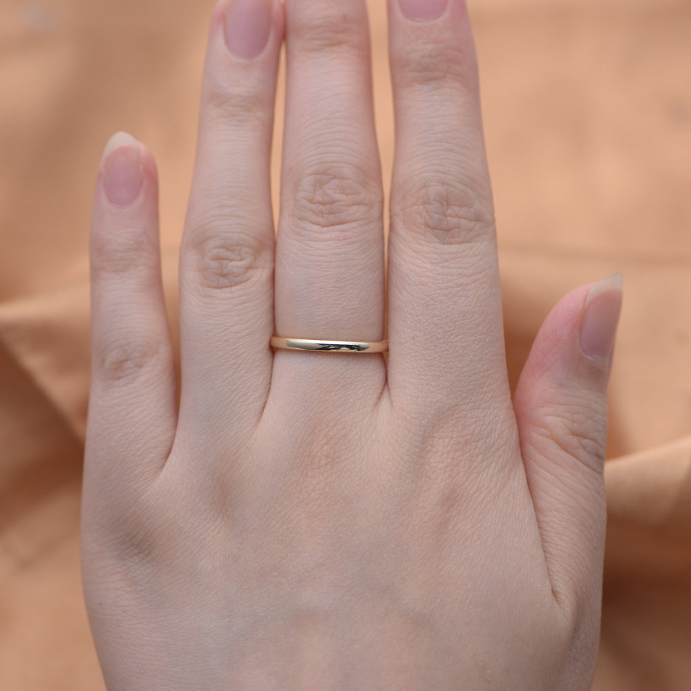 925 Sterling Silver Gold Plated Plain Band Ring, Minimalist Classic Sleek Hoop Jewelry